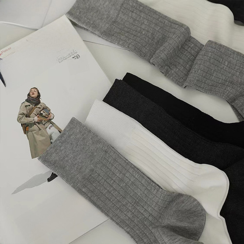 New minimalist socks, spring and summer breathable tights, cotton socks, mid-calf socks, knee-high socks, INSPopular socks, wholesale calf socks