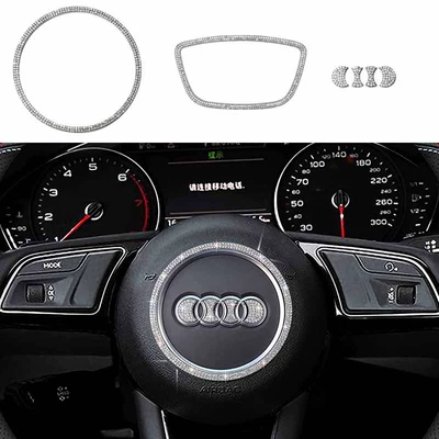 Suitable for Audi steering wheel labeling A3 Q5L TTS A5 A4 steering wheel logo decorative ring car logo interior sticker