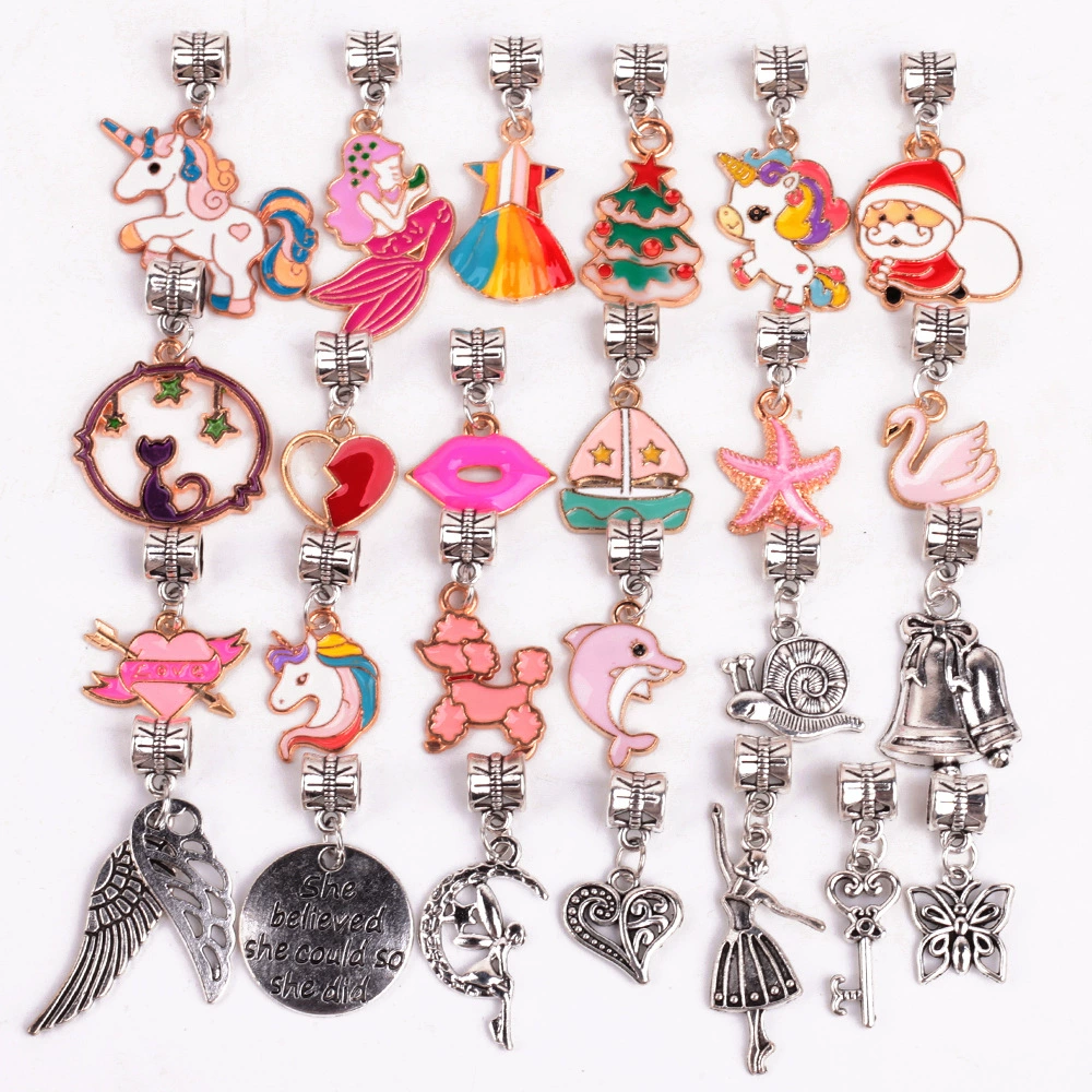 Детский стиль Пана, капающее масло, древний серебряный сплав, смешанный маленький браслет-подвеска, браслет из бисера, ювелирные аксессуары «сделай сам»