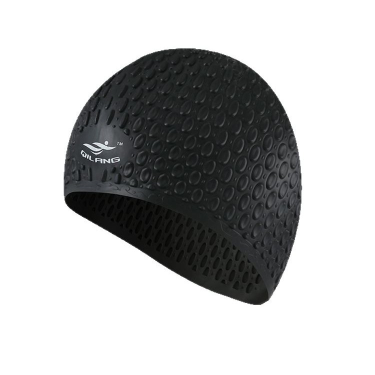 Sombrero de baño personalizado profesional unisex adulto silicona gran protector de orejas impermeable sombrero de baño fábrica de fuente