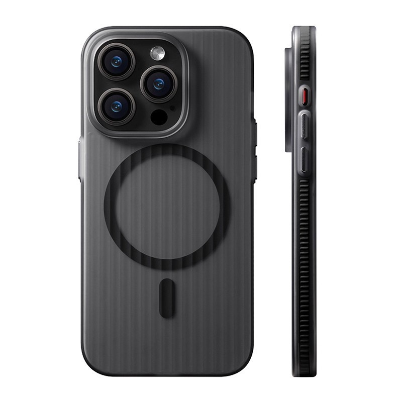 防滑条光栅瓦楞纹适用iPhone17手机壳肤感半透磁吸冰雾苹果16硬套|undefined