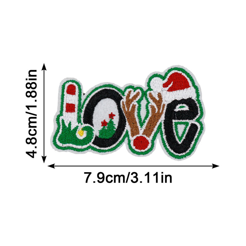 圣诞刺绣贴圣诞节布贴章仔 HOHOHO MERRYCHRISAMAS服装辅料烫印标|undefined