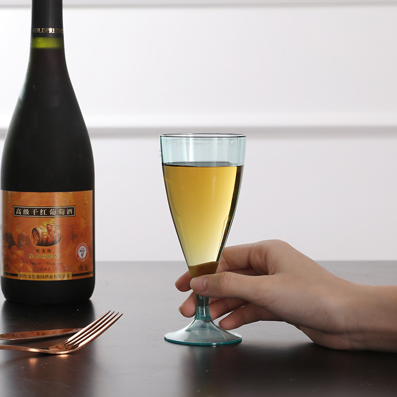 Copa de champán de plástico Copa de copa de vino de fiesta Copa de cóctel desmontable Juego de copa de vino de color