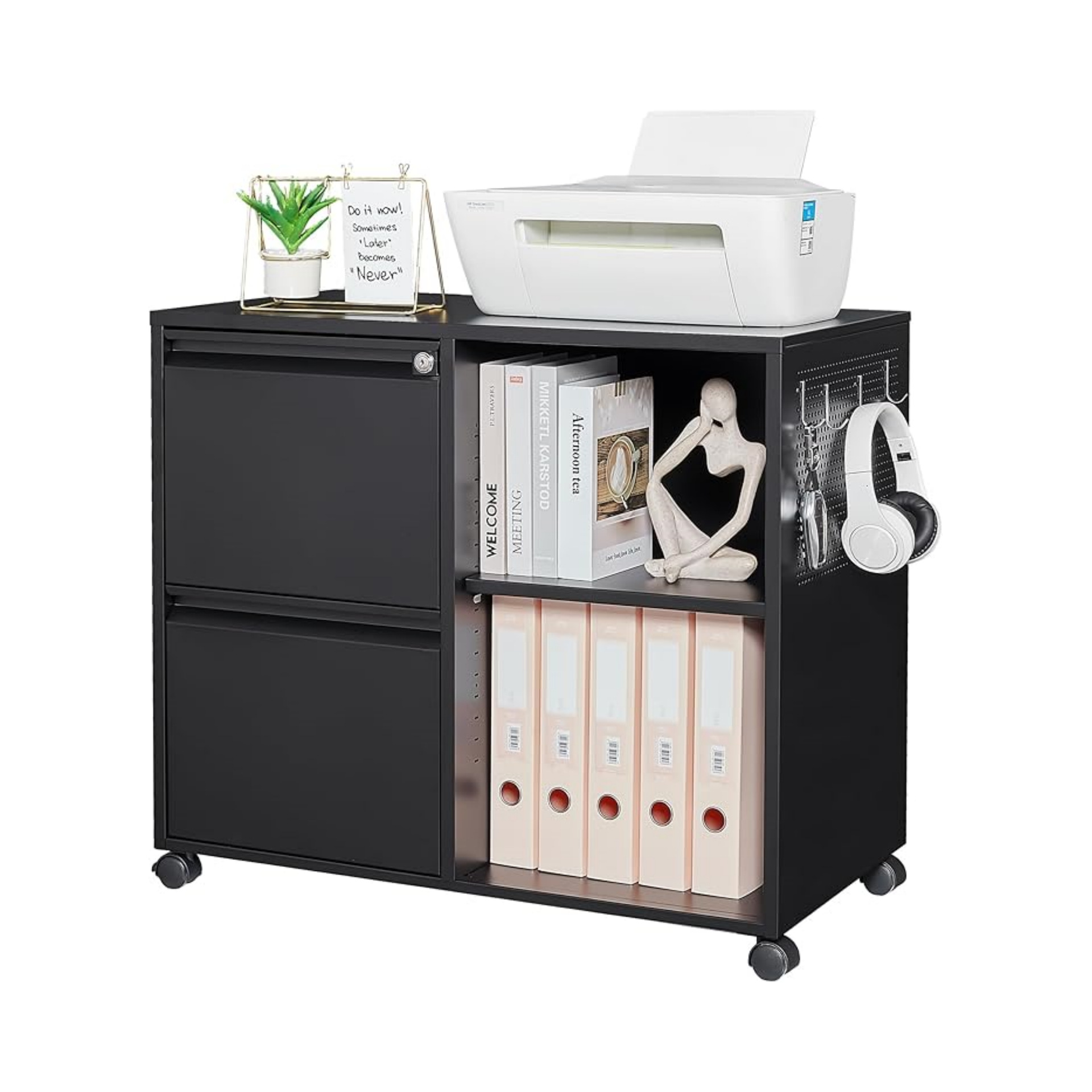 Gabinete de almacenamiento doméstico de acero personalizado Amazon Mesita de noche simple Europa y América Locker negro Fábrica de suministro transfronterizo