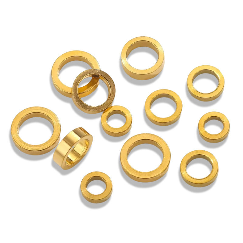 Acero inoxidable gran agujero anillo sin costura plano circular anillo cerrado diafragma anillo cerrado accesorios joyería granel al por mayor