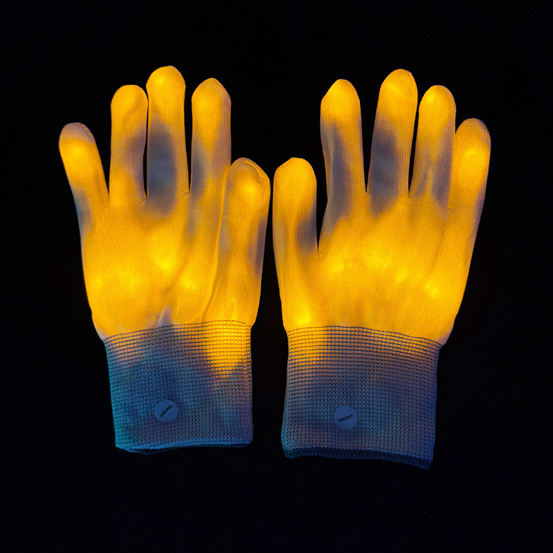 guantes luminosos coloridos LED fiesta juguetes flash atmósfera Halloween bar espectáculo nocturno guantes LED props