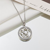 Pendant stainless steel, necklace, 2022 collection, diamond encrusted, European style