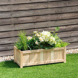 原色简约设计木制种植箱杉木长方形育苗箱户外花箱