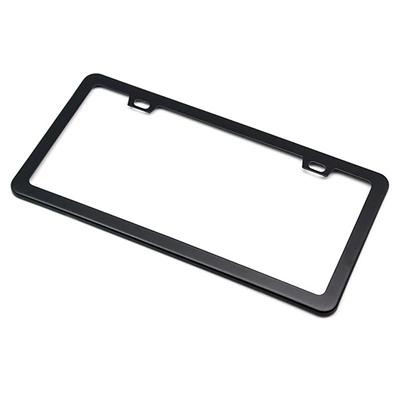 License plate holder/license plate holder: American Modified Car Can Be Used - square-hole-sharp-corners-narrow-edge-stainless-steel-black