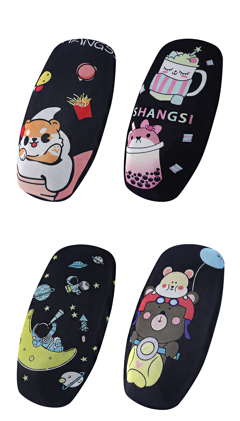 Cartoon Motorcycle Seat Cushion Cover Electric Vehicle 3D All-Inclusive Stereo Seat Cushion Cover Honeycomb Insulation Grids Battery Car Seat Cushion