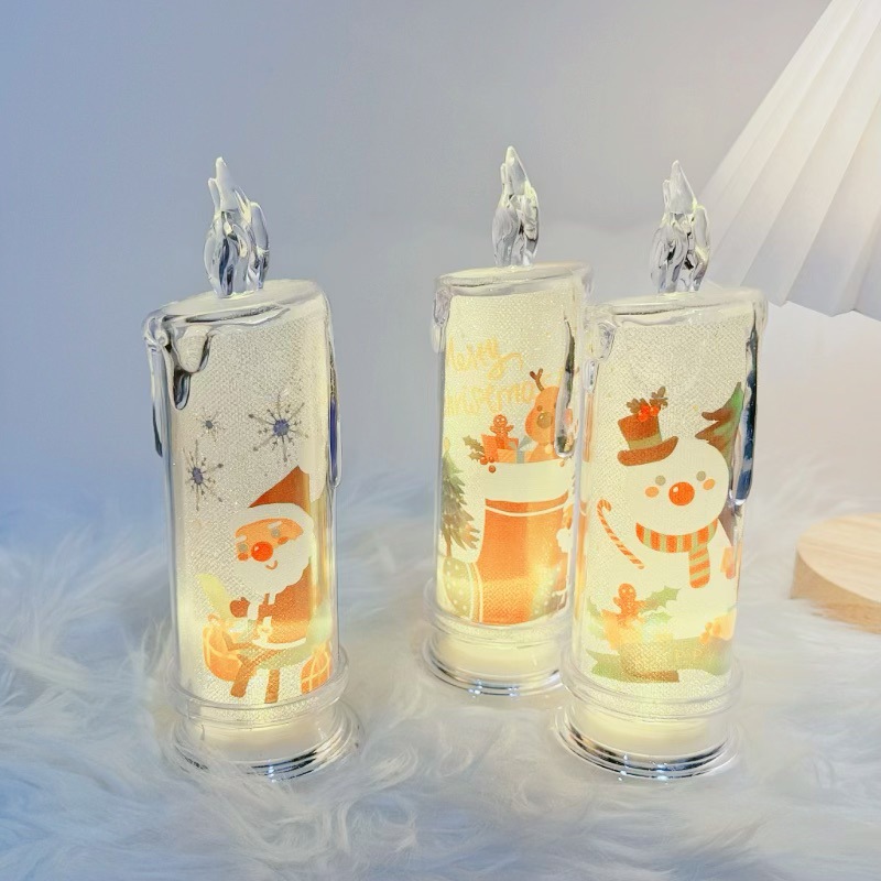 Lámpara de vela creativa de Navidad led luz de noche no enchufable luz de atmósfera lámpara de cabecera adornos accesorios de fotografía pequeños regalos