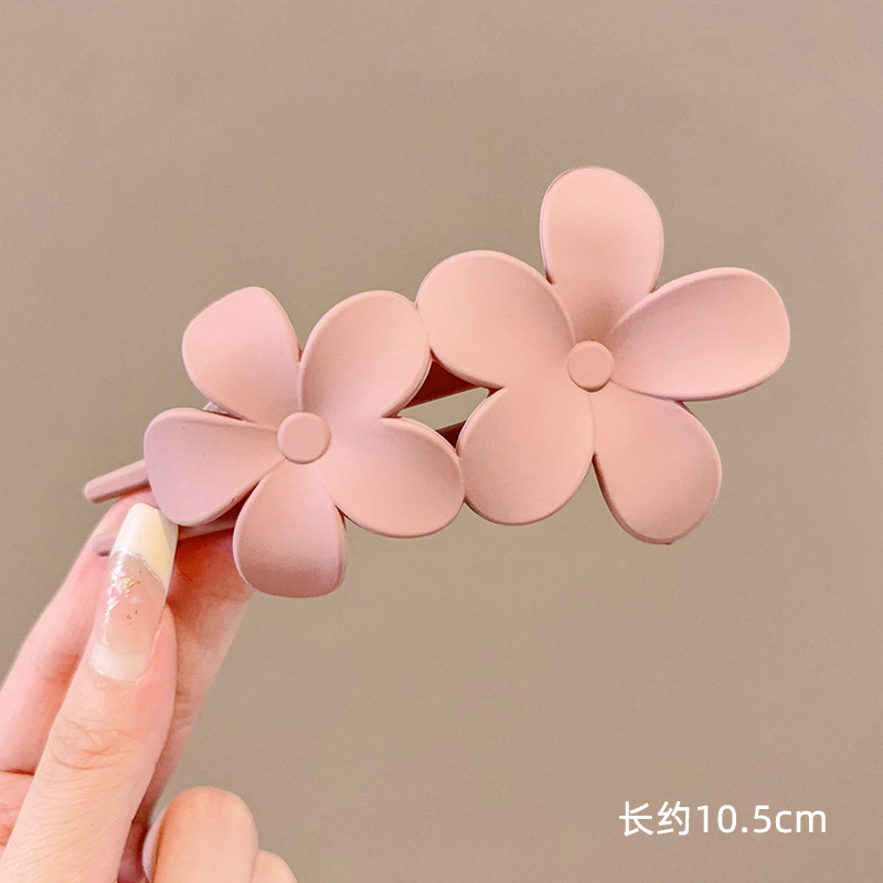 Romántico coreano rosa broca de pato broca de cabello de mujer grande primavera y verano sensación de atmósfera broca de cabeza media tarjeta de cabello