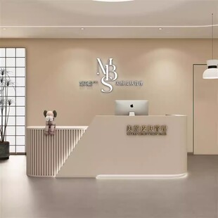 Beauty Salon Cashier Clothing Store Bar Simple Modern Light Luxury Front Desk Arc Hotel Company Reception Desk Counter
