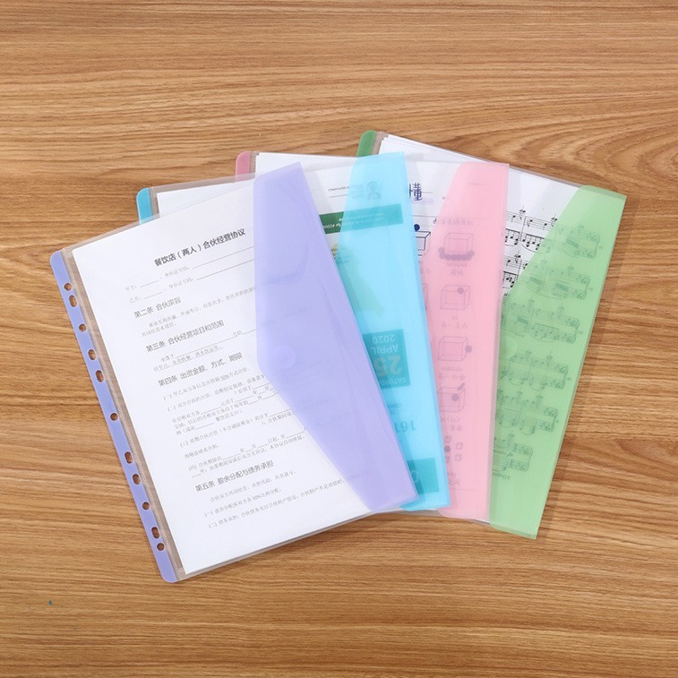 Kangbai E3120 ルーズリーフ 11 穴ベルクロ収納袋クリームカラー学生妊婦出生前検査情報ファイルバッグ|undefined