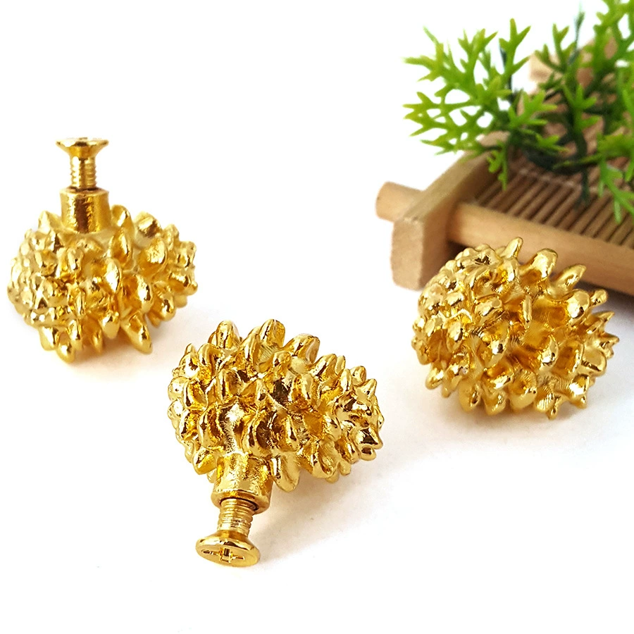 Оптовая продажа сплава растения сосновые шишки выдвижные ручки для мебели ручка для украшения дома чехол для ювелирных изделий