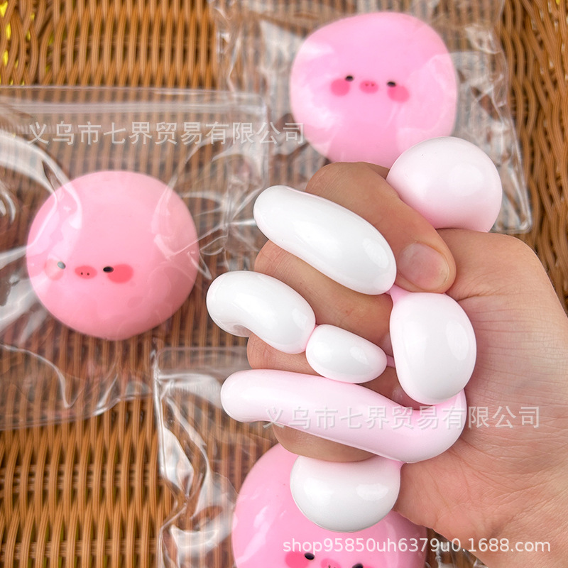 Líquido de plástico Piggy bag pellizco lindo ventilación descompresión juguete lindo mascota pequeña pinch cerdo Rosa glutinoso chat