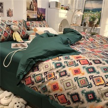 欧美式丝滑60s长绒棉床上四件套棉质棉质被套1.5m1.8米床单简约风