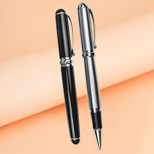 Stainless Steel Natural Metal Pen Gel Pen Heavy Feel 1.5cm Thick Bullet Refill Custom Logo Signature Pen