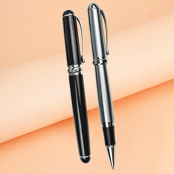 Stainless Steel Natural Metal Pen Gel Pen Heavy Feel 1.5cm Thick Bullet Refill Custom Logo Signature Pen