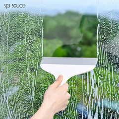 Glass Window Squeegee Bathroom Countertop Squeegee Cleaner Glass Gadget Silicone Cleaning Tool Scrub and Wipe Two-in-One