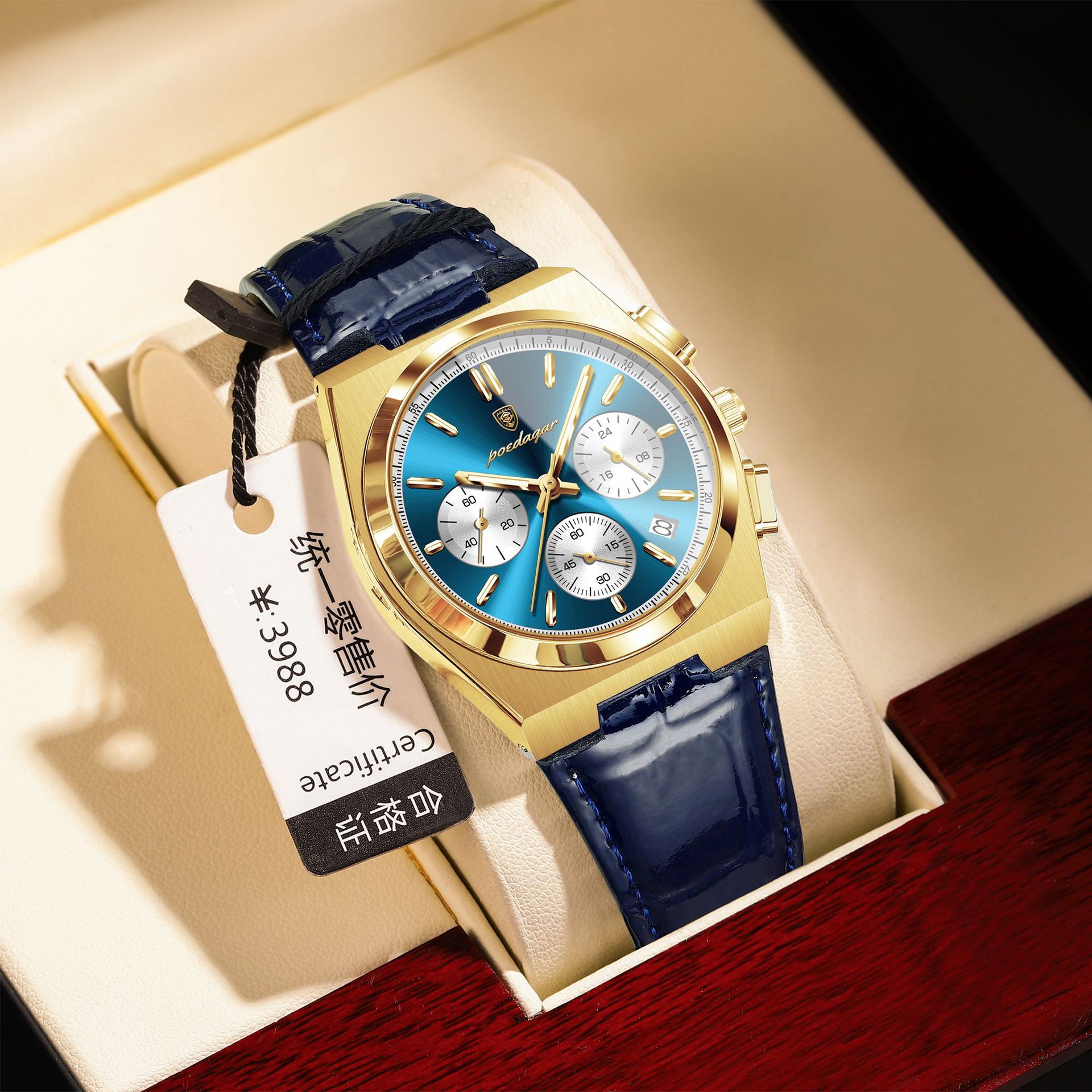 Nuevo reloj multifuncional para hombre de la marca suiza, cinturón, reloj de cuarzo ultrafino, transmisión en vivo, estilo explosivo de comercio exterior, entrega de una pieza