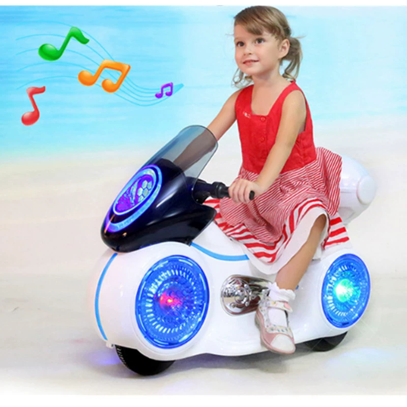 [(Cross-border trading), electric space children's motorcycle with seat, three-wheel lightweight music headlights, toy car]