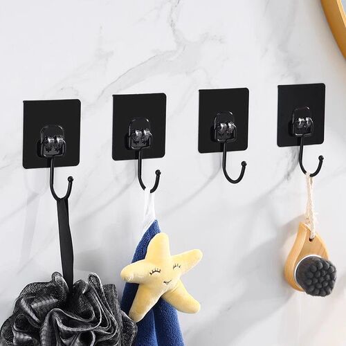 Black brushed door back hook strong adhesive no punching adhesive hook hanger wall hanging wall load-bearing kitchen traceless