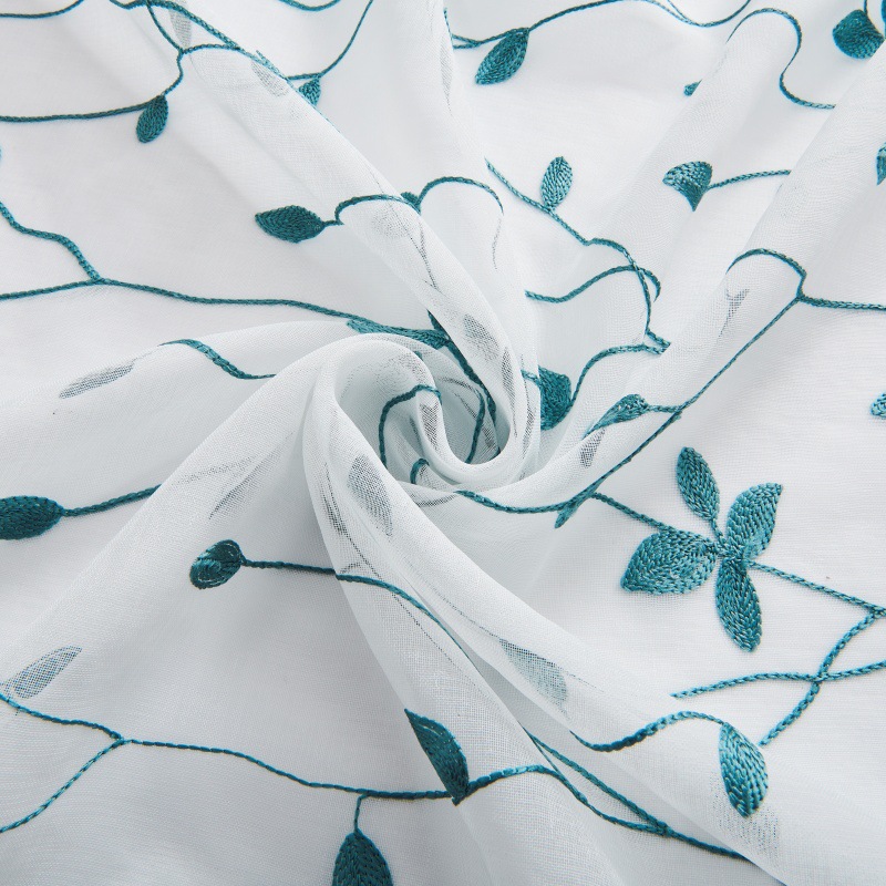 Amazon Foreign Trade emitió hojas bordadas, cortinas de estilo europeo, pantallas de ventanas, cortinas de balcón de dormitorio de sala de estar terminadas