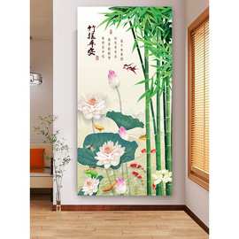 入户玄关门贴纸墙面装饰画自粘年画贴画墙贴防水壁画走廊客厅挂画