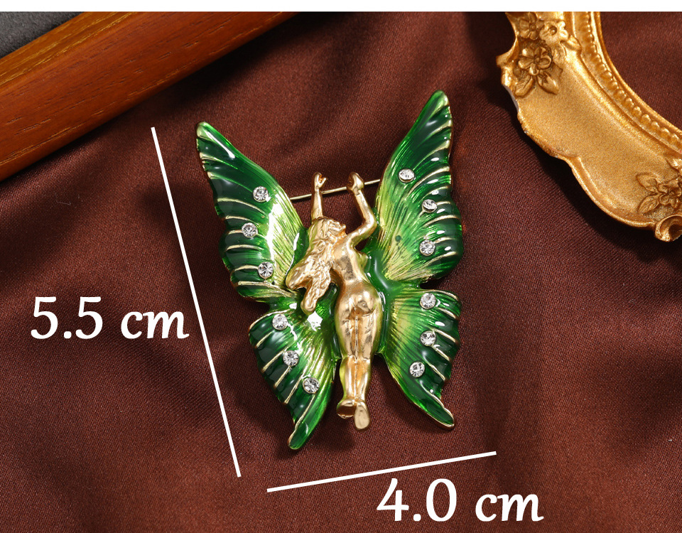 Rétro Cupidon Abeille Papillon Alliage Émail Évider Incruster Pierres Précieuses Artificielles Perle Unisexe Broches display picture 1