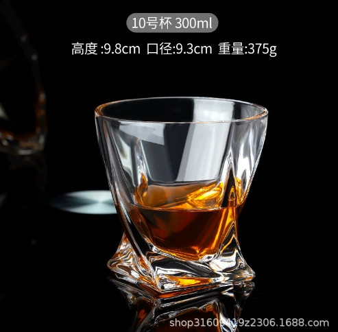 Glass capacious wineglass for whiskey, for karaoke bars