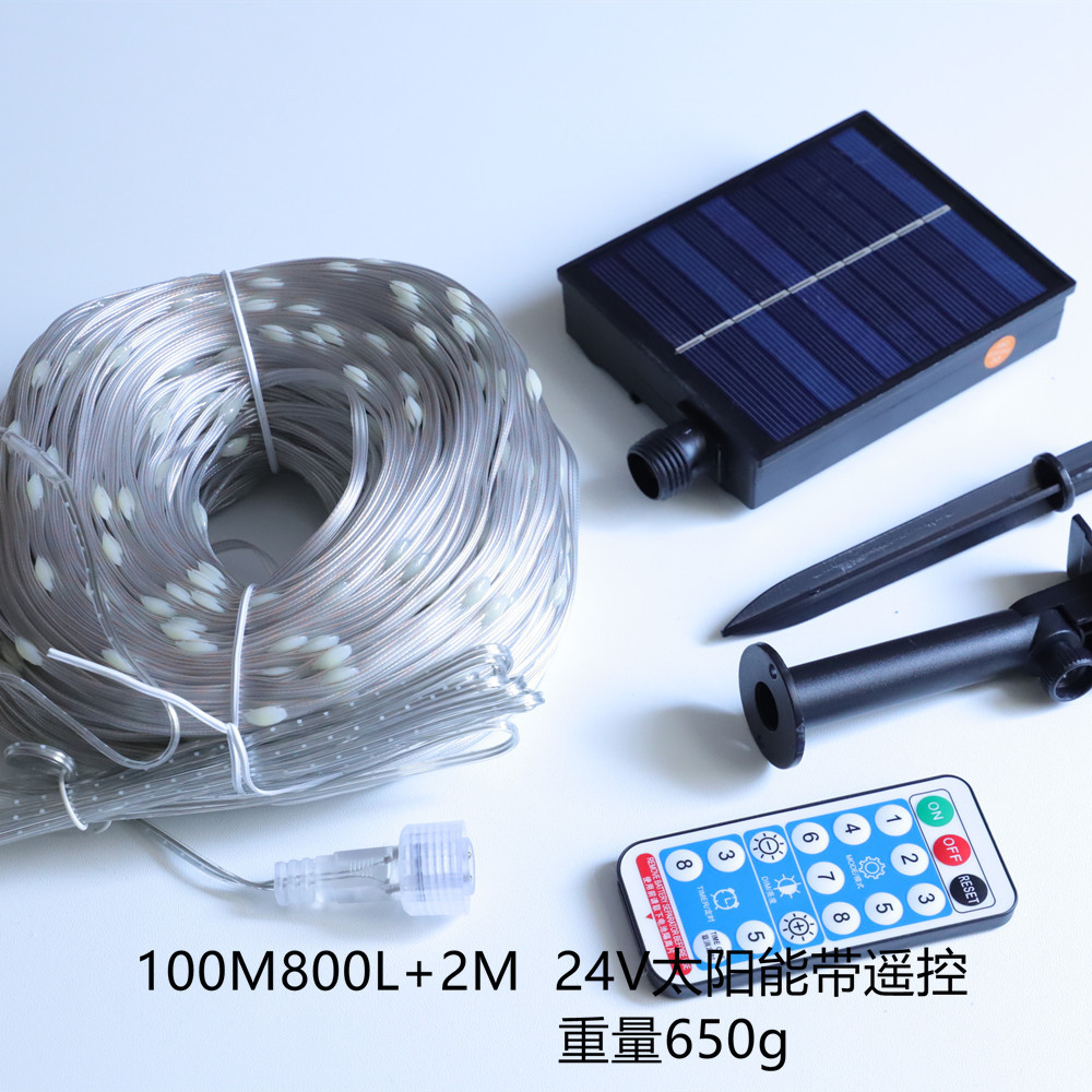 Amazon control remoto LED cuero cadena luz impermeable al aire libre baja tensión patio fiesta Decoración LED luz solar cadena