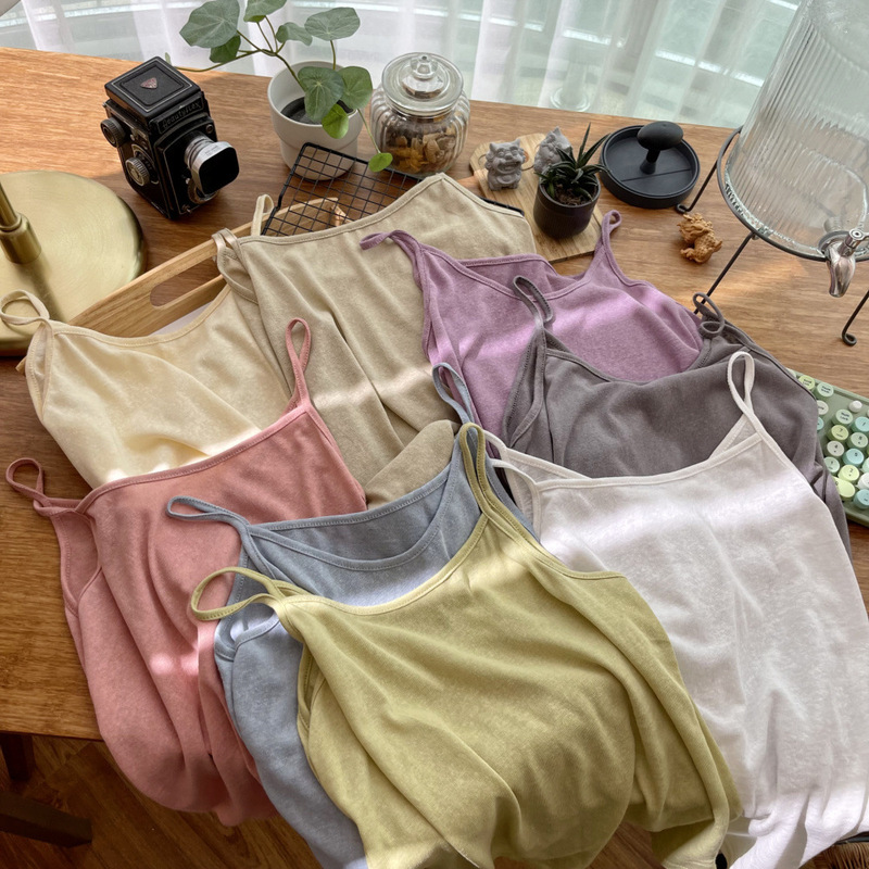 Must-Have Item~ Solid Color Snowflake Bamboo Cotton Camisole for Women, Loose Artistic Style for Spring and Summer, Suitable for Layering or Wearing Alone Must-Have Item~ Solid Color Snowflake Bamboo Cotton Camisole for Women, Loose Artistic Style for Spring and Summer, Suitable for Layering or Wearing Alone