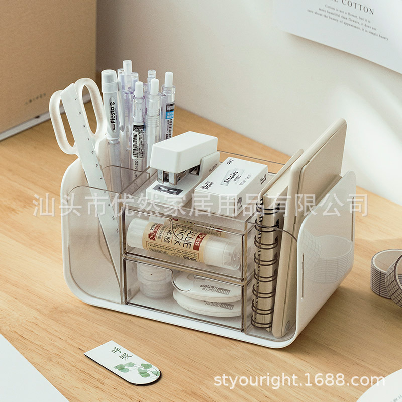 Pen Holder desktop storage box drawer-type transparent cosmetics desk stationery storage rack desk organizing box makeup Pen Holder desktop storage box drawer-type transparent cosmetics desk stationery storage rack desk organizing box makeup