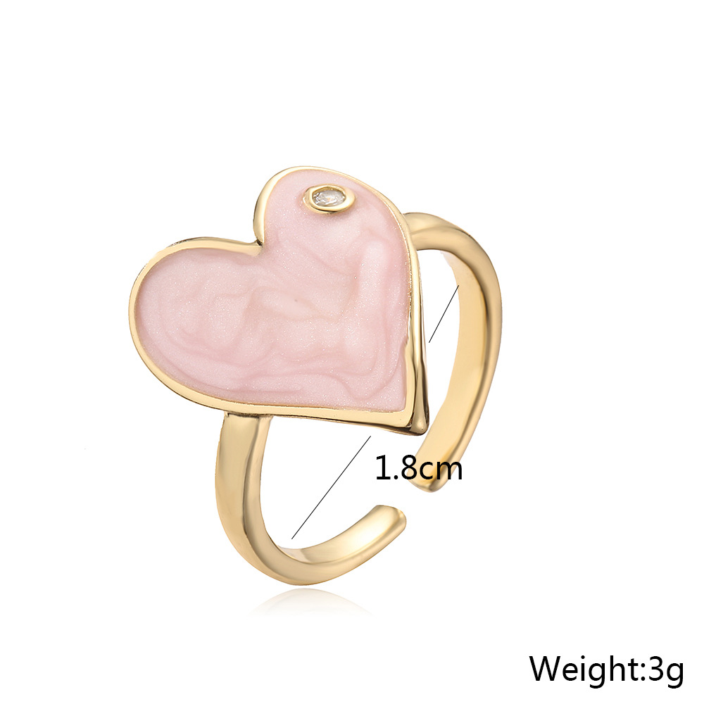 6g Weight Open Rings Classification Wholesale Jewelry Cute Heart Shape Copper Open Rings