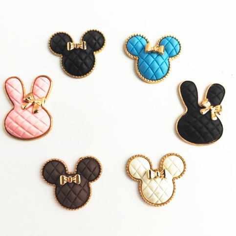 New Simple Alloy Back Sticker Mobile Phone Case Back Sticker DIY Fashion Stylish Mickey Accessories Sticker with Adhesive Backing