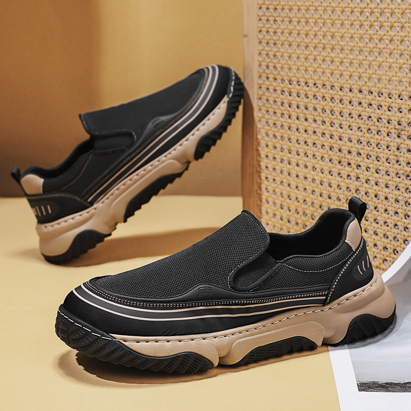 Transfronterizo 2025 nuevo verano casual cuatro estaciones nuevo estilo malla transpirable de un pie moda zapatos de moda comercio exterior masculino al por mayor