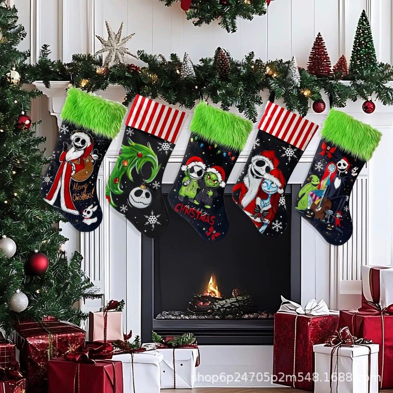 Трансграничные новые рождественские гримаса носки конфеты сумка камин украшения подарочный пакет для украшения дома рождественская елка подвеска