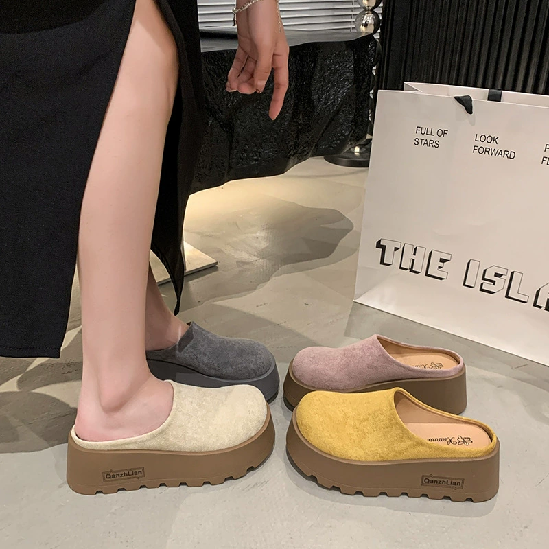 Толстованная кожаная обувь Birkenstock для женщин, верхняя одежда, ранняя весна 2025 новая модель для маленького человека, с открытым мысом и платформой