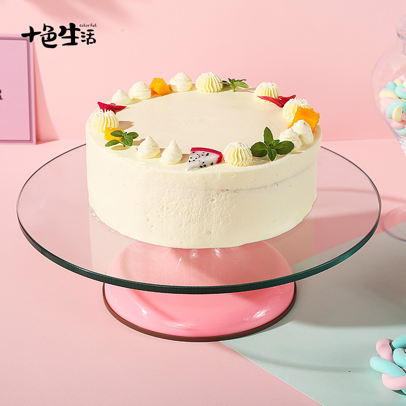 Cake glass turntable for birthday Decorating turntable rotating plaster decorating table household commercial baking tool set