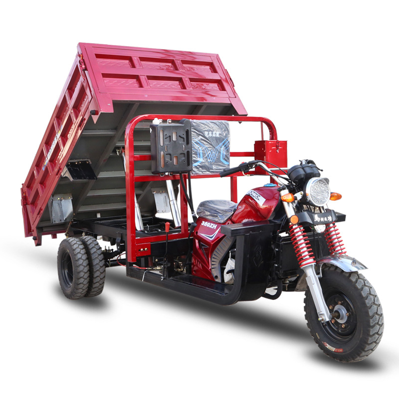 Motocicleta de tres ruedas de combustible, triciclo de cinco ruedas, triciclo de tres saltos refrigerado por agua, motocicleta pesada de descarga automática