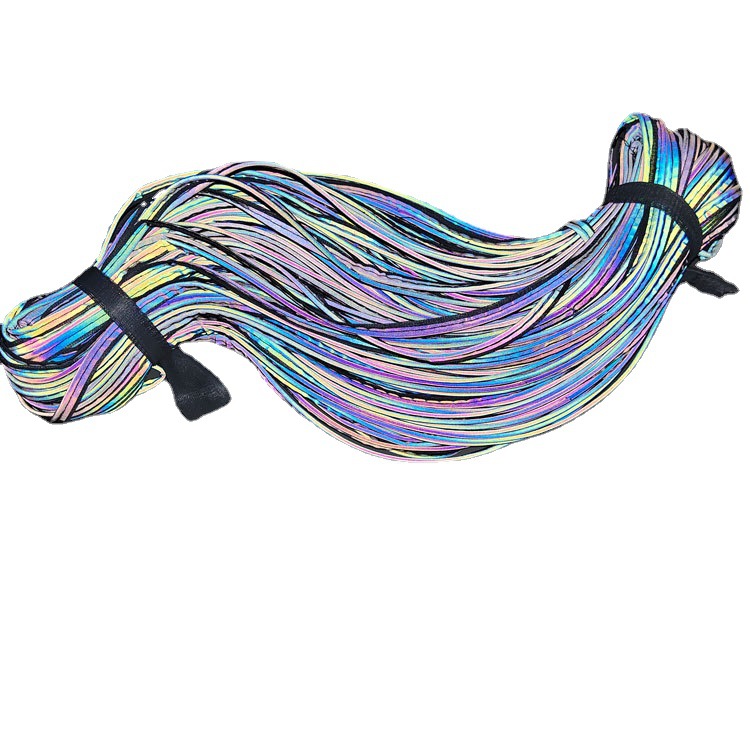 厂家直发七彩反光包边条反光镶嵌条 反光滚条 包边条  绳子反光条