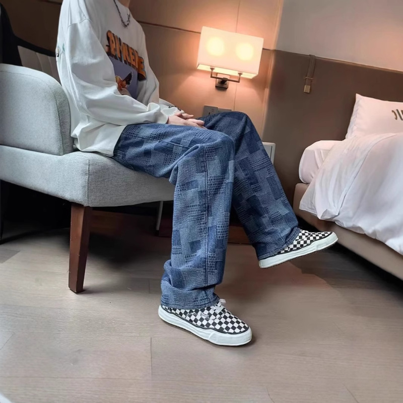 Lazy Art Harajuku Japanese New Fashion Jeans Men's Straight Loose Casual Spring and Autumn Fashion Brand Lazy Art Harajuku Japanese New Fashion Jeans Men's Straight Loose Casual Spring and Autumn Fashion Brand