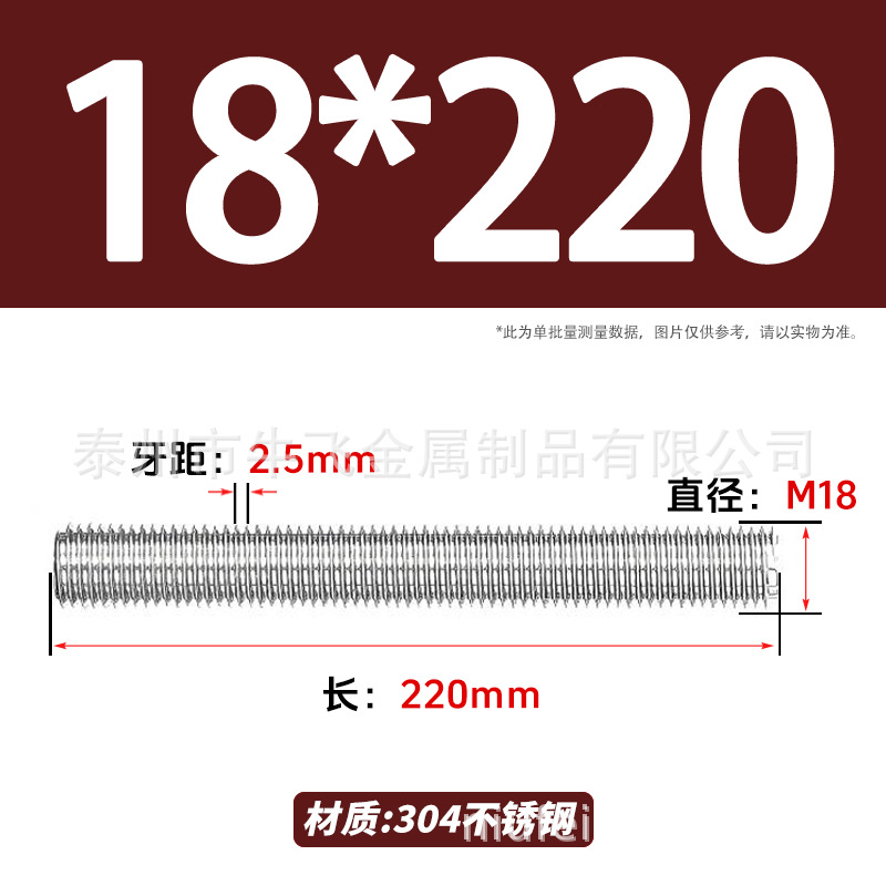 304 acero inoxidable barra de tornillo de tornillo de rosca completa barra de tornillo de perno alargado perno M12M16M18M20 image 143