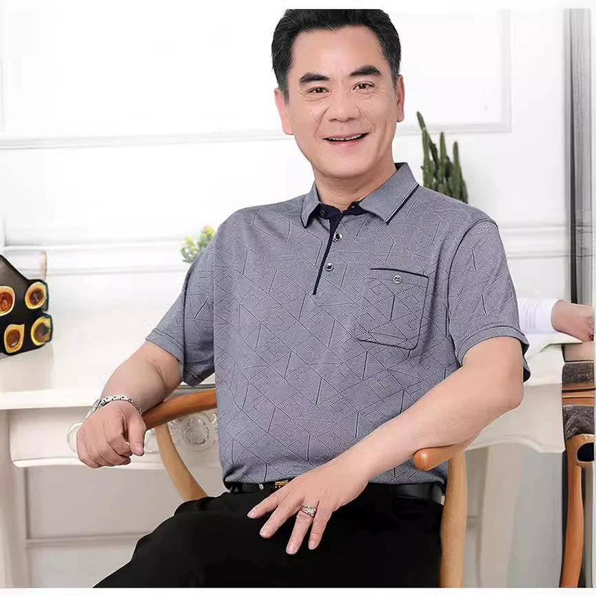 Летняя новая футболка с короткими рукавами из ледяного шелка для среднего и пожилого возраста, Свободный Повседневный Топ больших размеров