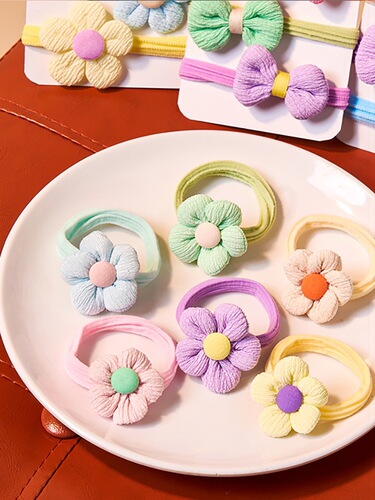 Children's headband, bow hair accessories, girls' hair rubber bands, cute baby flower hairbands, high-looking rubber bands