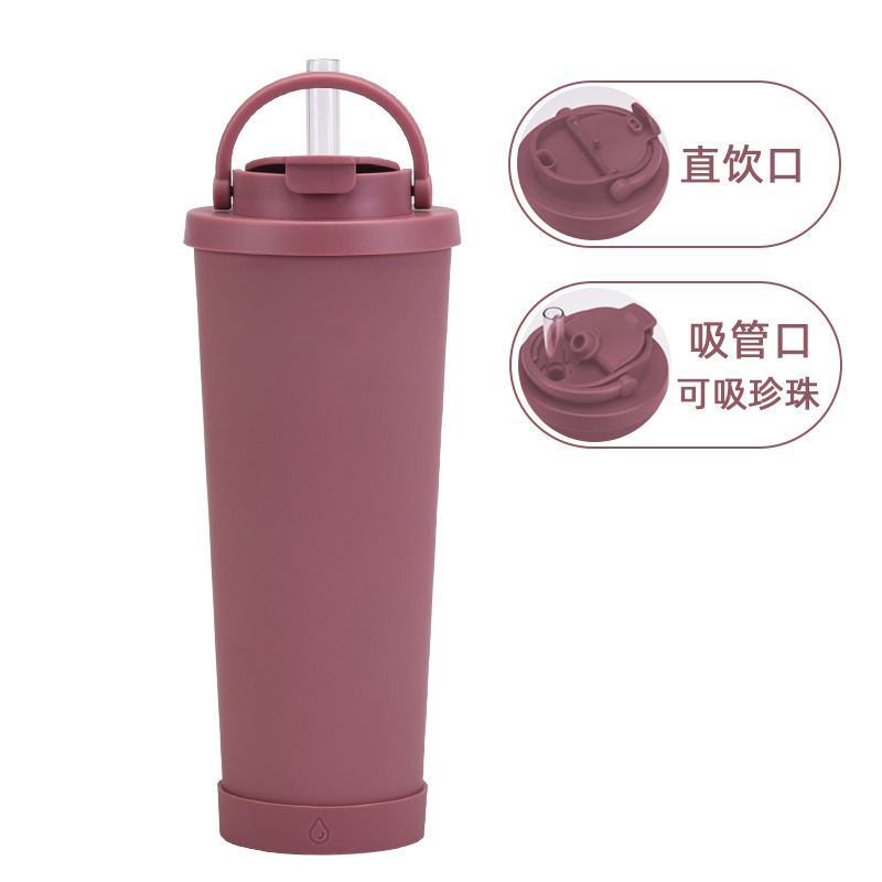 2024 nuevo 830ml gran capacidad ventosa conveniente manejar una taza doble taza grande agujero paja taza de agua