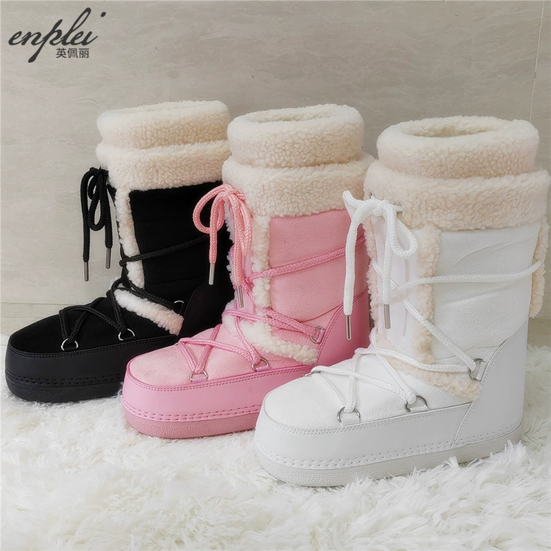 Экспорт внешней торговли Европейская овечья овечья шерсть замшевая сапоги женская лыжная обувь