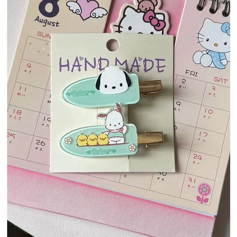 Набор аксессуаров для волос (Hello Kitty) — 10 штук милых японских мультяшных заколок, шпильки и резинки, розовый