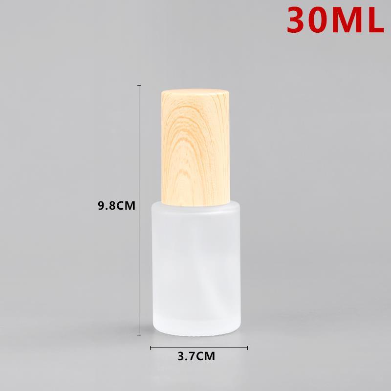 Grano de madera artesanal botella de vidrio cosmética esencia botella de vidrio cosmética sub-botella crema de tóner botella vacía
